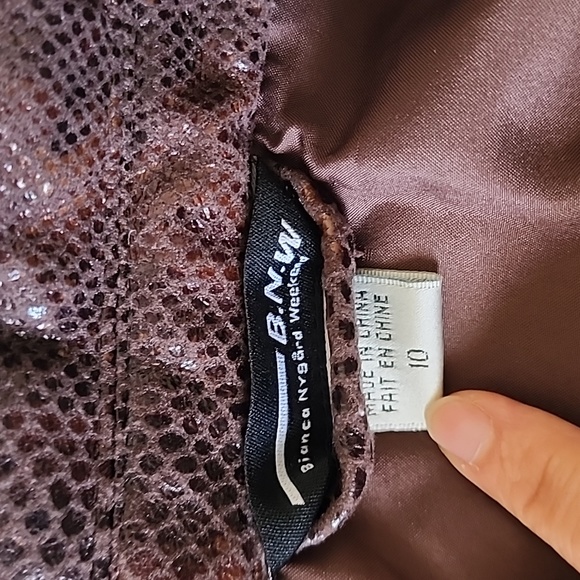 Bianca Nygard Weekend Women's Jacket, Color Brown snake skin design, Size 10 - Picture 6 of 8